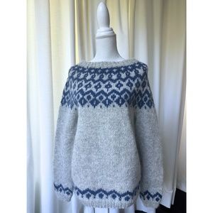 Icelandic Fair Isle Wool Sweater, Size Medium NWT